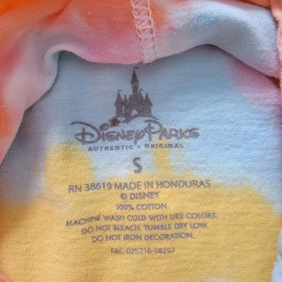 Disney Parks Minnie Mouse Flower Hat TieDye Cotton Drawstring Hoodie Sz S - Picture 7 of 10